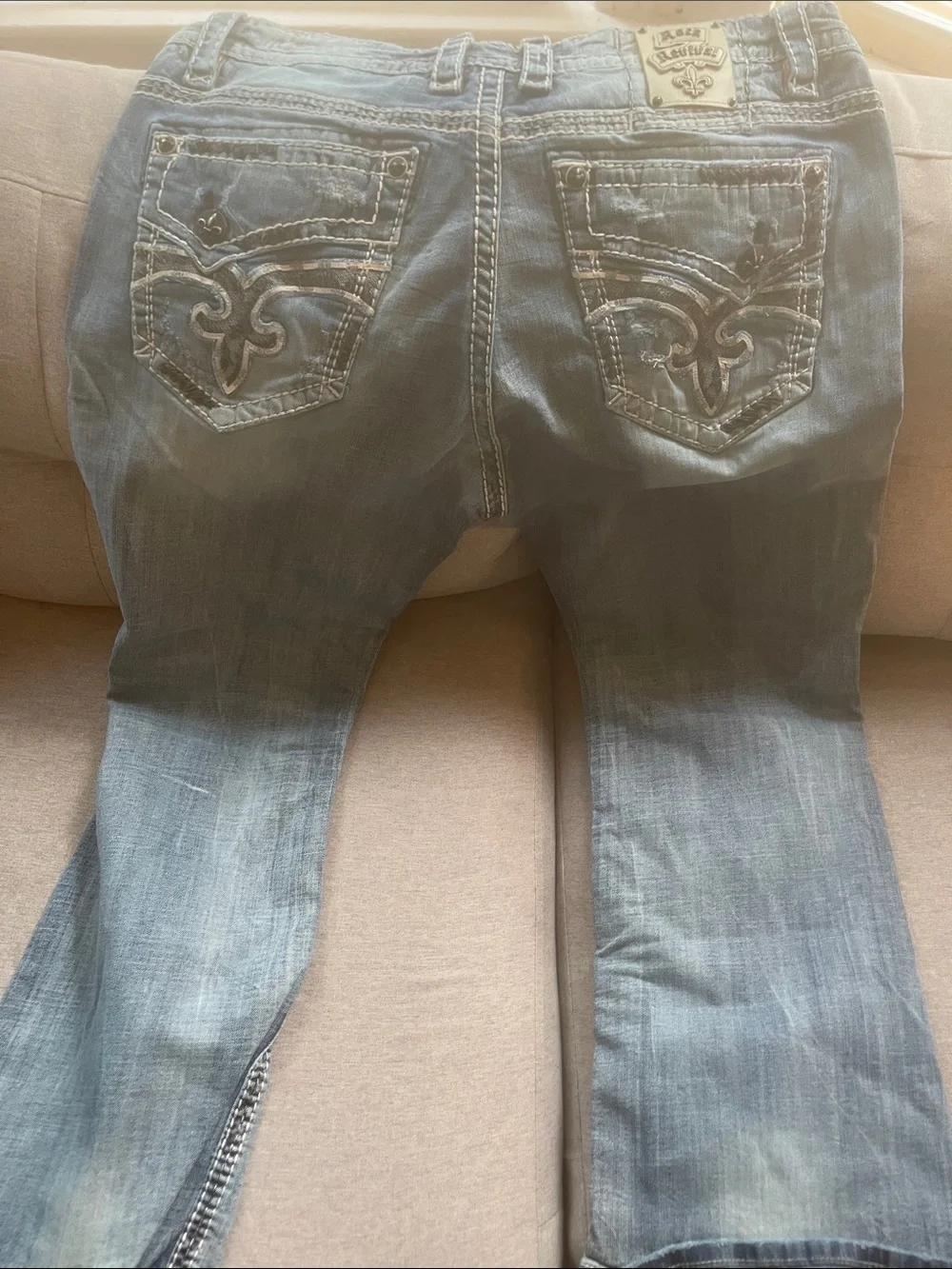 Rock Revival Men's Bootcut Jeans in Faded Blue